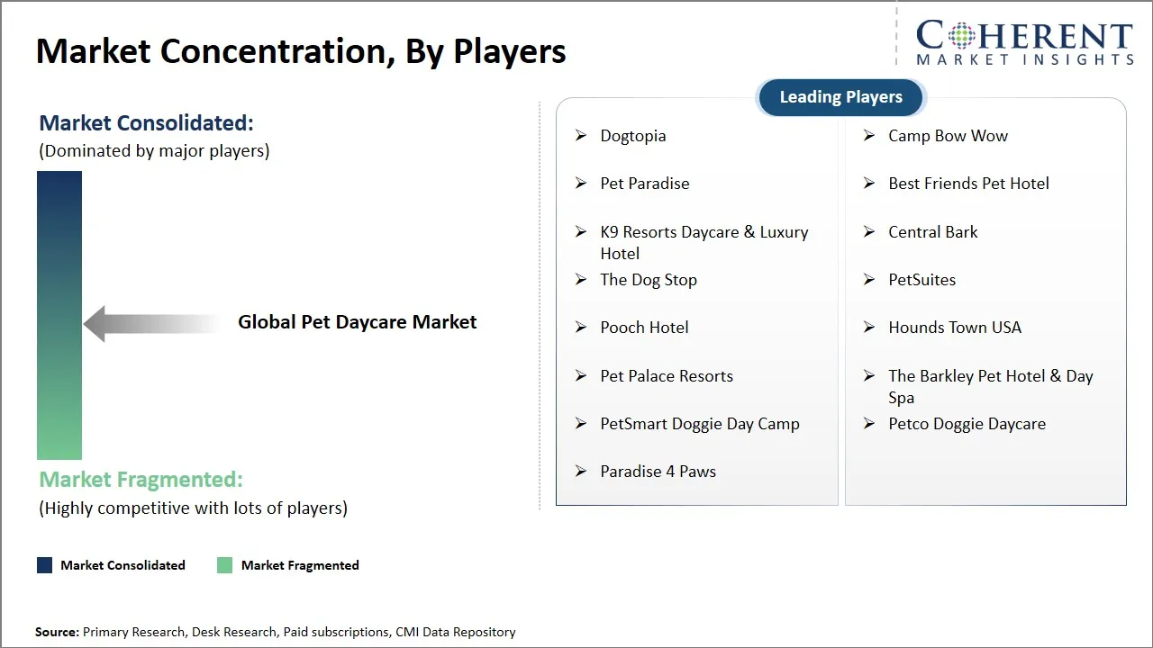 Pet Daycare Market Concentration By Players